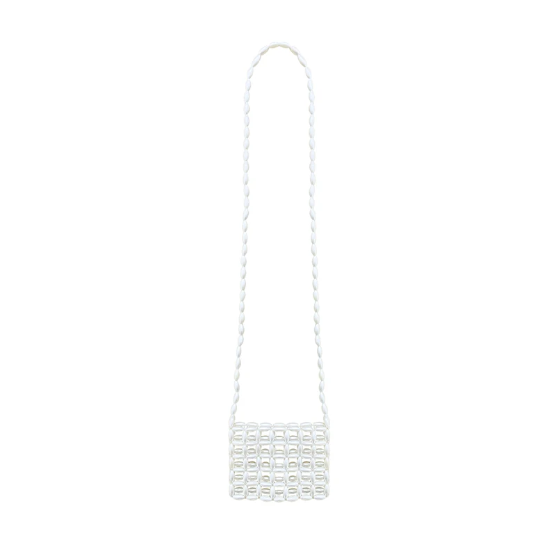 New handmade bead weaving imitation pearl hollow design, lightweight and versatile, casual crossbody phone bag mouth red envelop
