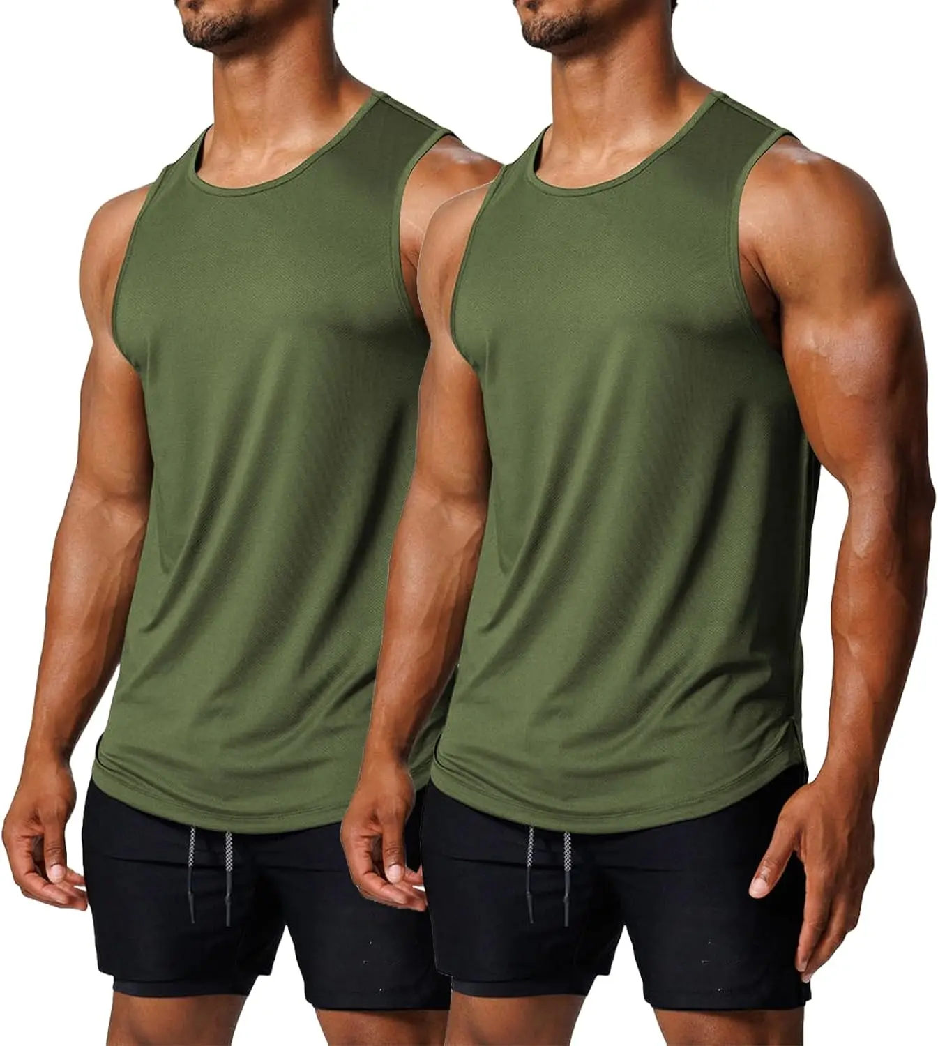 TURLAT Men's Workout Tank Tops Quick Dry Sleeveless Shirts for Men Muscle Moisture Wicking Bodybuilding Gym Lightweight