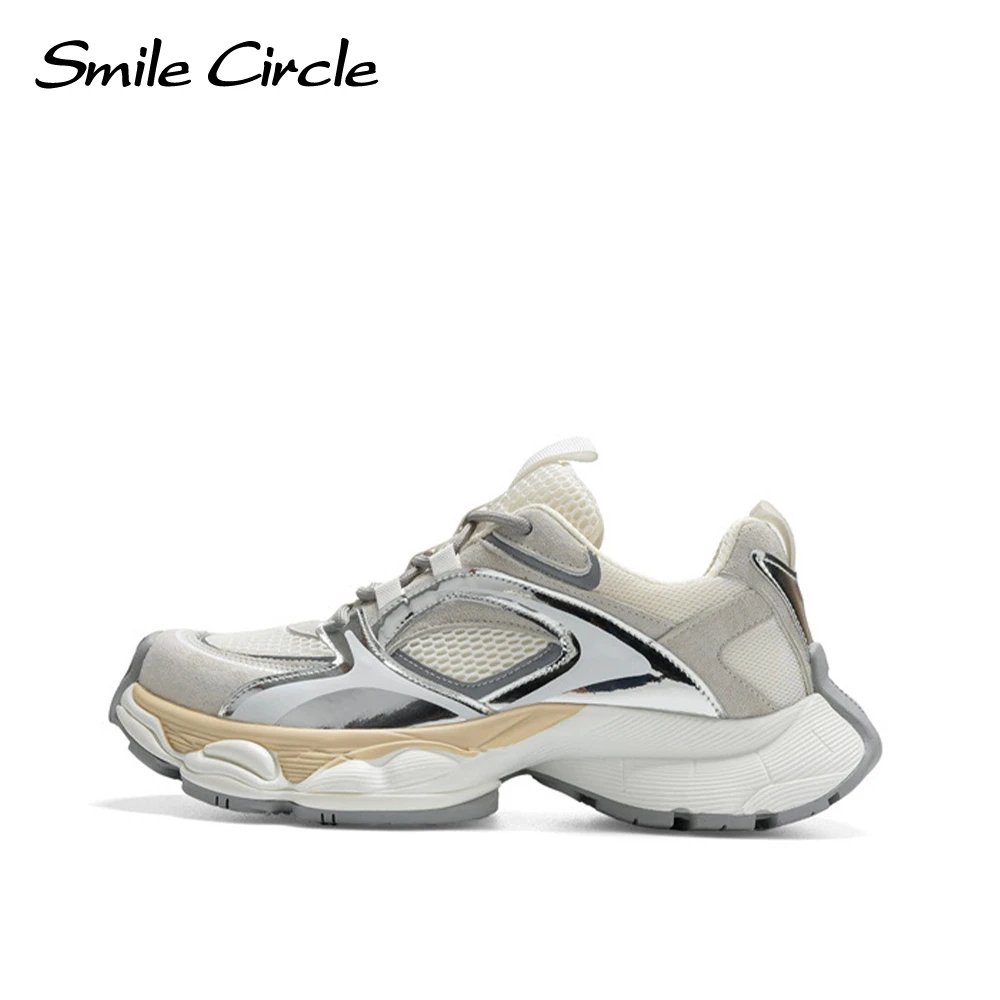 Smile Circle Women Sneakers Genuine Leather Platform Sneakers Comfortable And Stylish Athletic Footwear