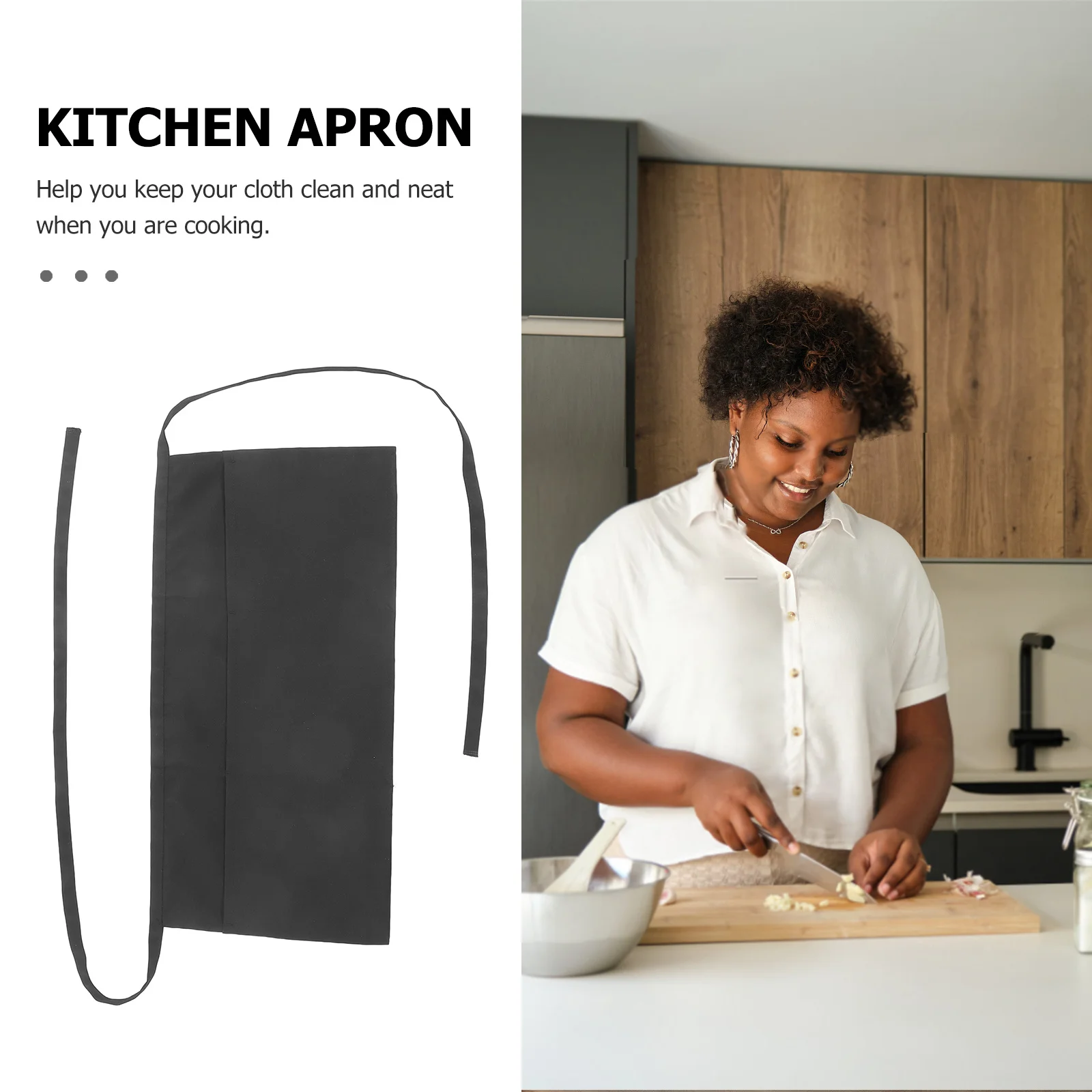 

Waterproof Oil-Resistant Chef Apron Polyester Half Waist Apron For Women Men Restaurant Cafe Kitchen Baking