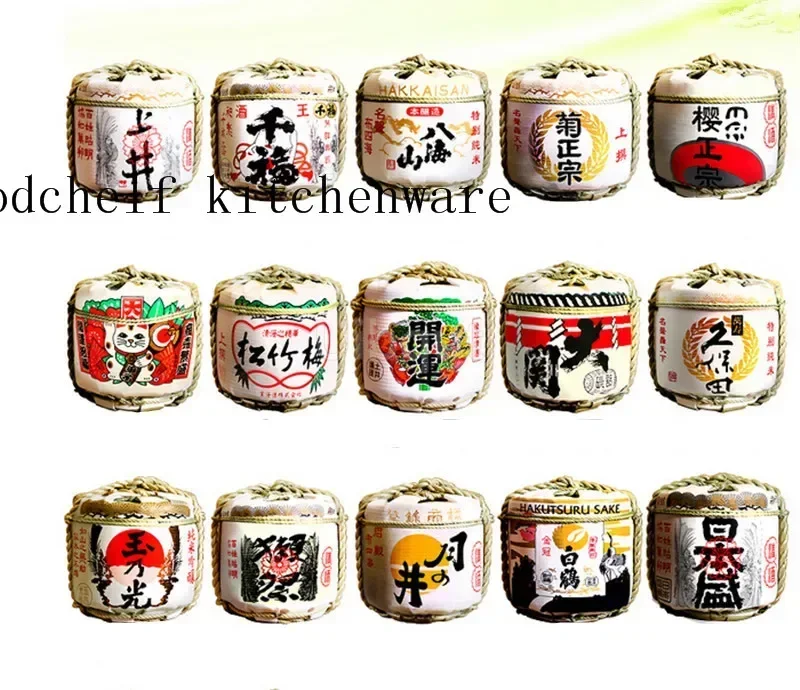 27x27cm kawaii Japanese kitchen style decorative wine barrel Shop Sushi Restaurant Display Product Sakura Wine Cellar Decoration