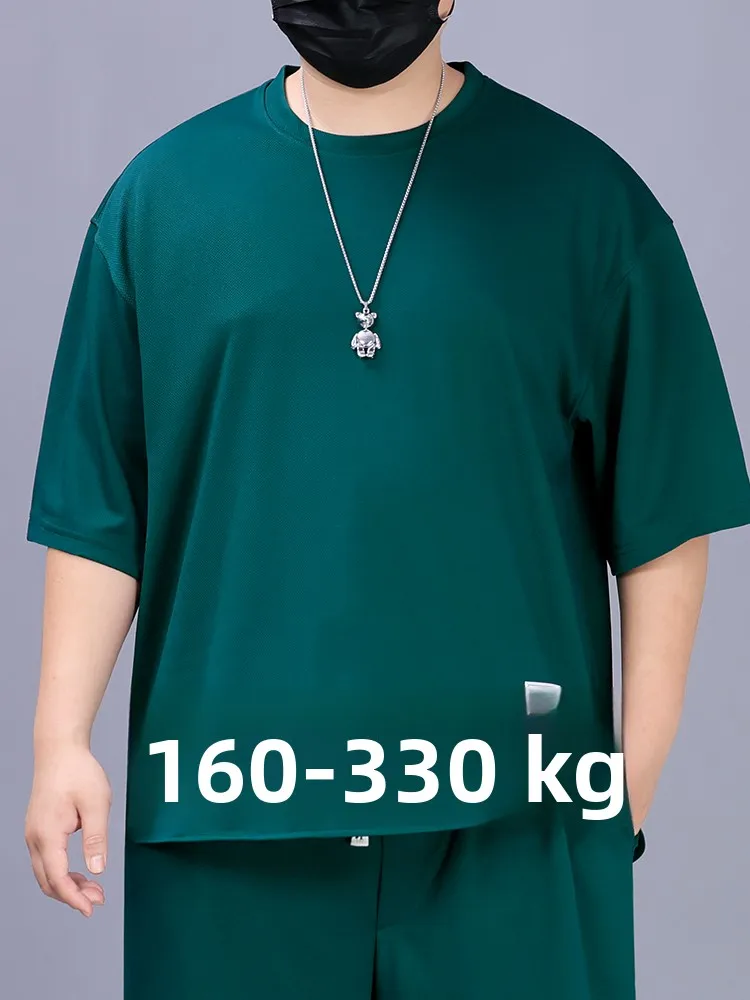 

plus Size Men's Summer Thin ort Sve Casual Loose Fit Spor T-irt Breathable Comfortable Polyester round Ne Top
