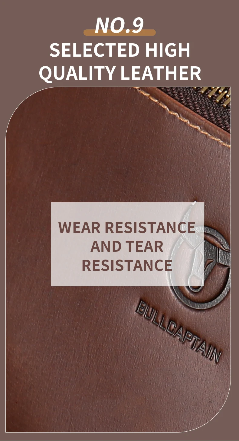 BULLCAPTAIN Herren-Gürteltasche aus Crazy Horse-Leder, klassische Retro-Umhängetasche, Aufbewahrung im Freien, Bergsteigen, Handytasche – Detail 11