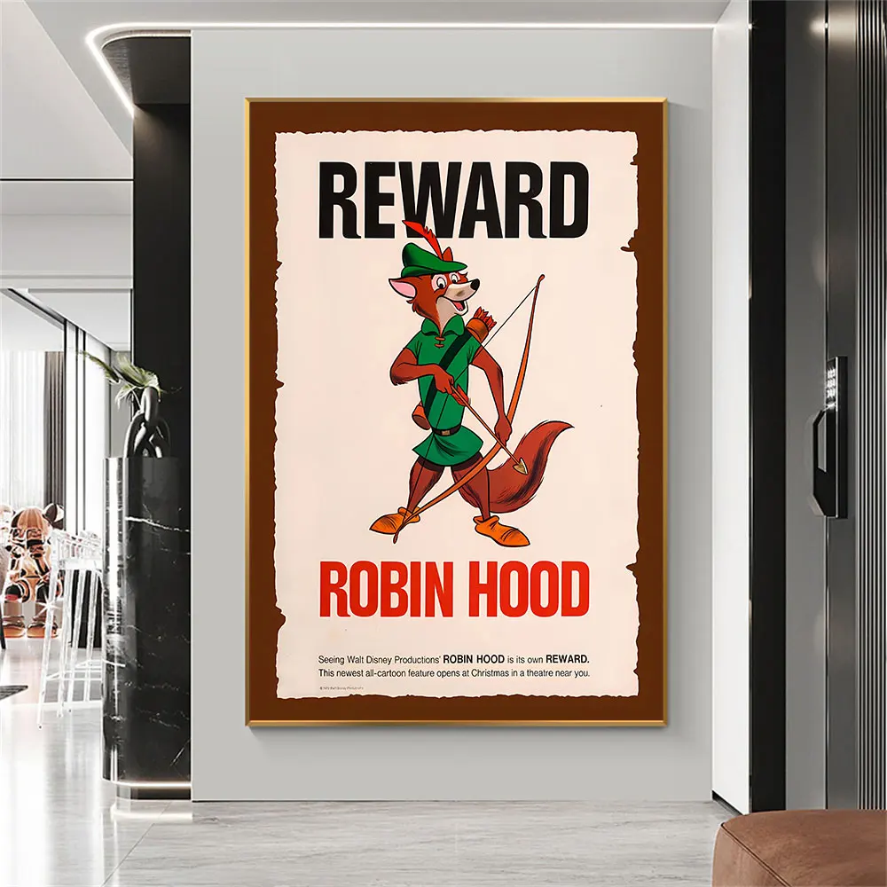 

Disney Robin Hood Reward Movie Advertising Art Poster Disney Art Wall Decor Canvas Painting Print Wall Decor Poster Home Decor