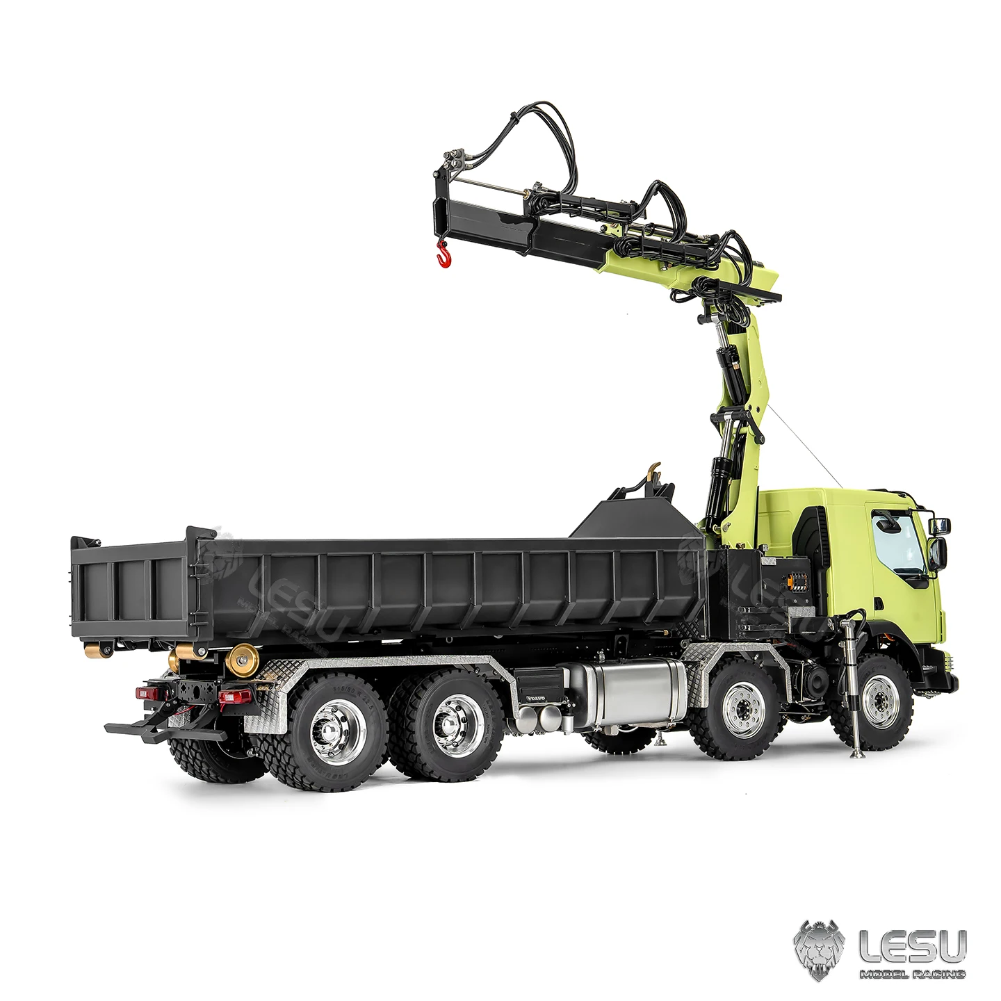 LESU 1/14 Roll-on/Roll-off Truck Model Metal Toy Truck Crane Full Unloading RTR Spray Paint