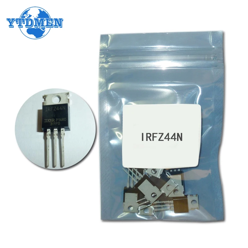 10pcs/set Mosfet IRFZ44N TO220 Transistor Kit IRFZ44 TO-220 High Power Transistors IRFZ44NPBF 49A 55V Field Effect Transistor