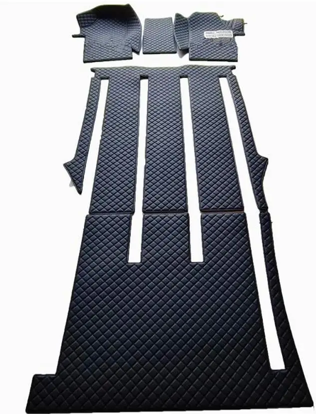 

Комплект автомобильных ковриков на весь салон + коврик в багажник для праворульных Mercedes-Benz Vito W447 2014-2026, 7-8 мест, водонепроницаемые ковры