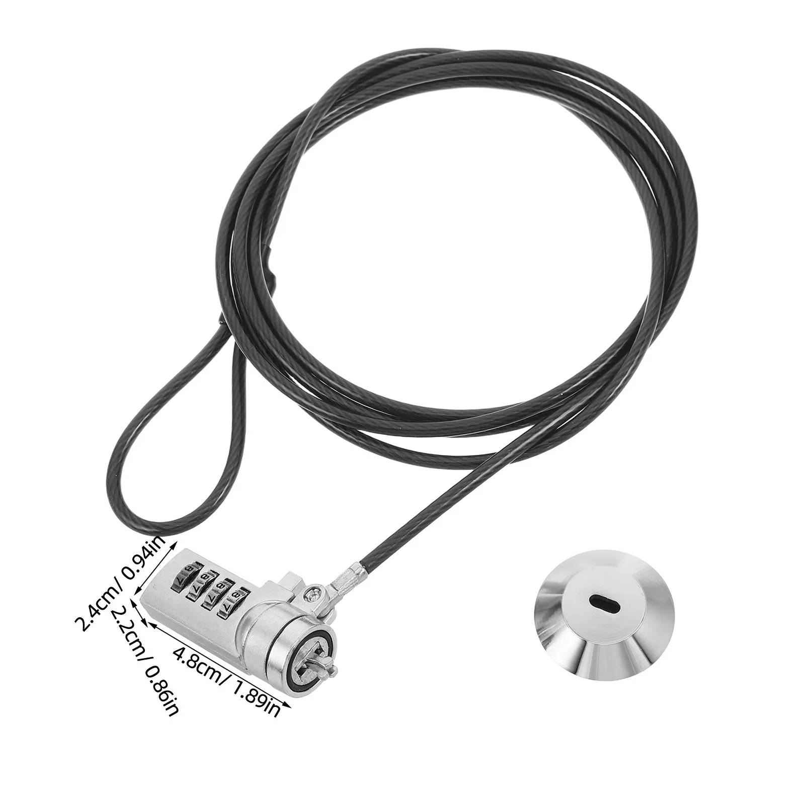 1Set Computer Combination Cable Lock 4-Digit Keyless Laptop Security Lock Universal Fit for Most Laptops Desktops Anti-Theft