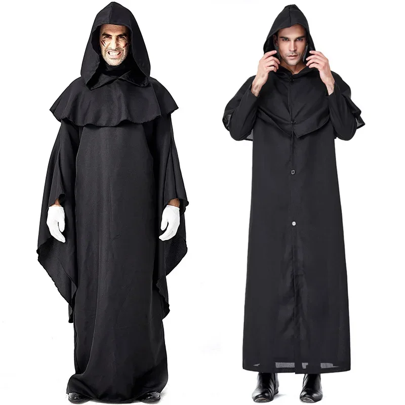 Robe de Barrage Cosplay Médiéval pour Homme Adulte, Religieux, Missionnaire, Esprit Maléfique, Assassin, Vampire, Halloween