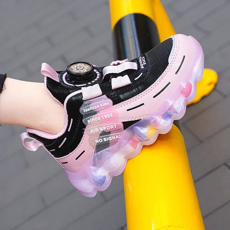 

Spring Children Girls Boys PU Sneakers Toddlers Casual Shoes Kids Fashion Pink Tennis High Quality Sports Flats Size 26-39#