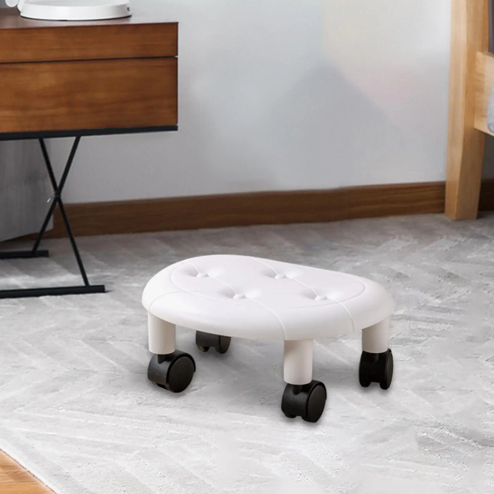

Swivel Chair Footrest Comfortable Low Height Rolling Stool Kitchen Home