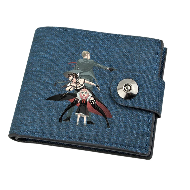 Boy Gril Coin Purse Anime  SPY×FAMILY Cartoon Wallet Canvas Teenager Casual Cash Holder Bi-Fold Buckle Short Wallet