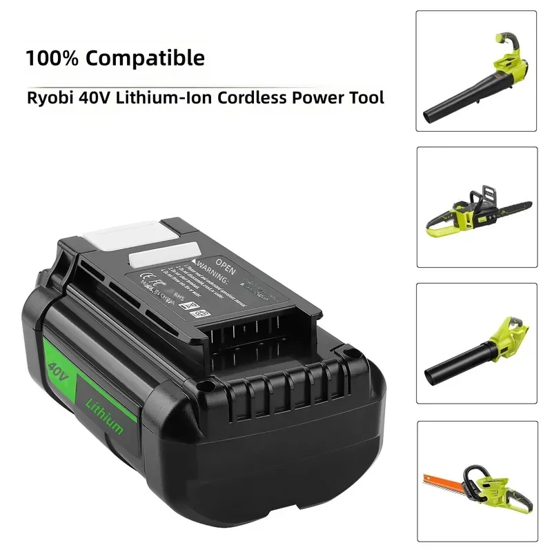 For Ryobi 40V OP4026A OP4050 Replacement Battery for Ryobi Blower and Lawn Mower
