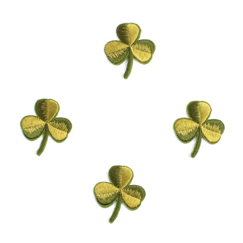 10pcs Embroidered Clover Patches Iron On Leaf Stickers Sew On Hats Shoes Clothes Patch DIY Shirts Pants Bags Badge Appliques