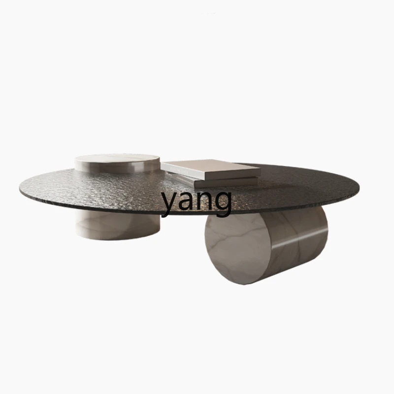 

CX Minimalist Small Apartment Living Room round Tea Table Marble Water Ripple Tea Table