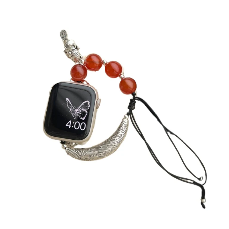 สายรัดแบบเชือกสไตล์ชนเผ่าย้อนยุคสำหรับสายคาด Apple Watch 40มม. 44มม. 41มม. 45 38 49สายรัดข้อมือเชือกถักสำหรับ iWatch 9 8 7 SE 6 5