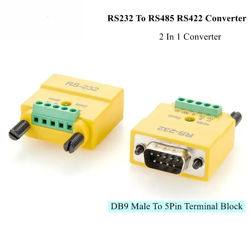 for DB9 Male RS232 to RS485 RS422 Adapter D-Sub Serial Port Converter Bi-directional Data Communication Interface Module