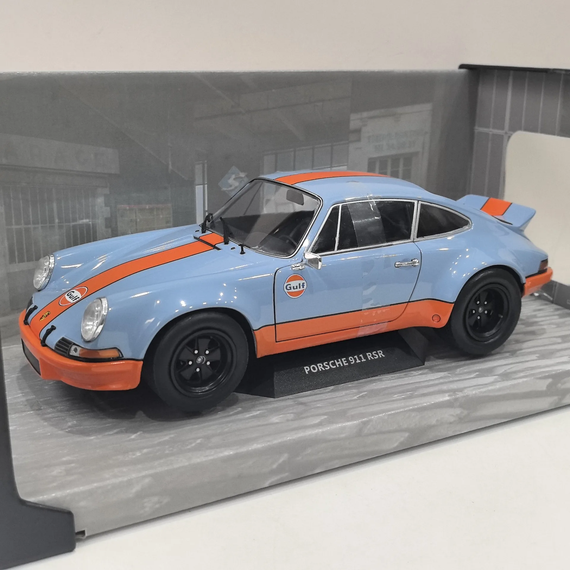 

Diecast SOLIDO 1/18 Scale PORSCHE 911 RSR 1973 Porsche Racing Model GULF Gulf Oil Alloy Car Model Collectible Toy Gift Souvenir