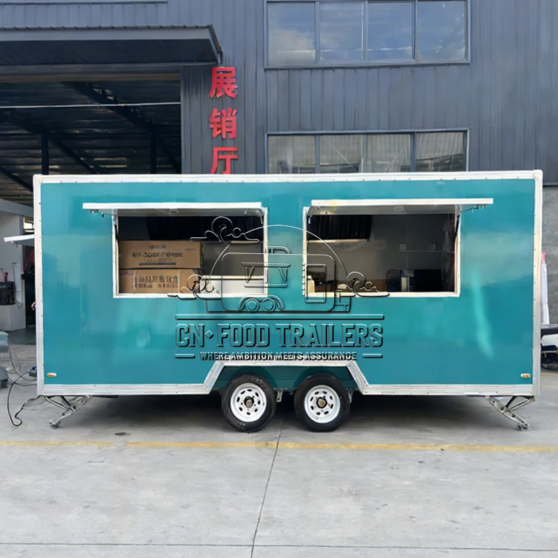 

CN Food Trailer Fully Equipped Food Truck Trailer for Sale Custom Mobile Kitchen with Coffee and Ice Cream Station
