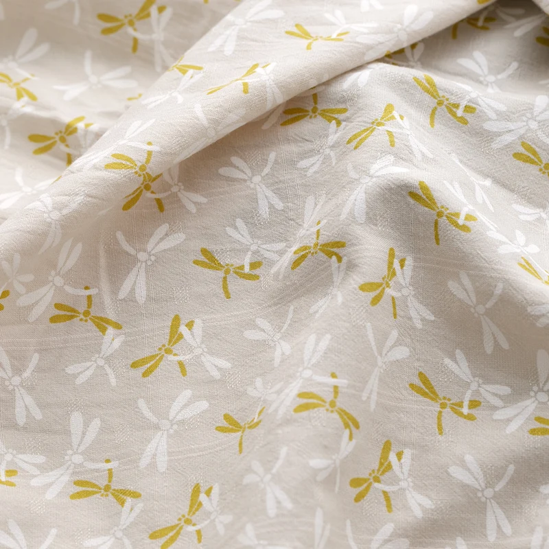 High quality cotton fabric Dragonfly printing tissu Dress, cheongsam, overcoat, handmade DIY cloth material