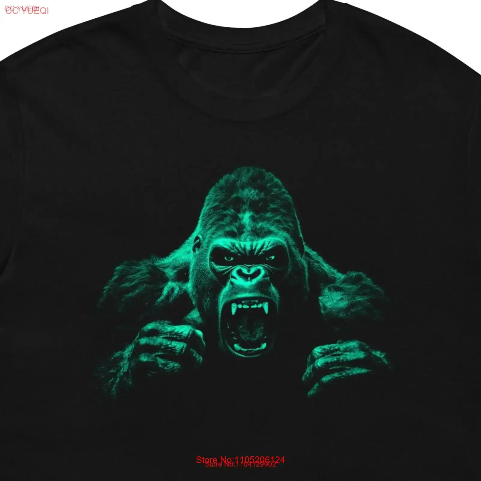 

Men's Silverback Gorilla T Shirt Roaring Angry Face for Wildlife Enthusiasts vintage Washed Top For Everyday Wear Slightly