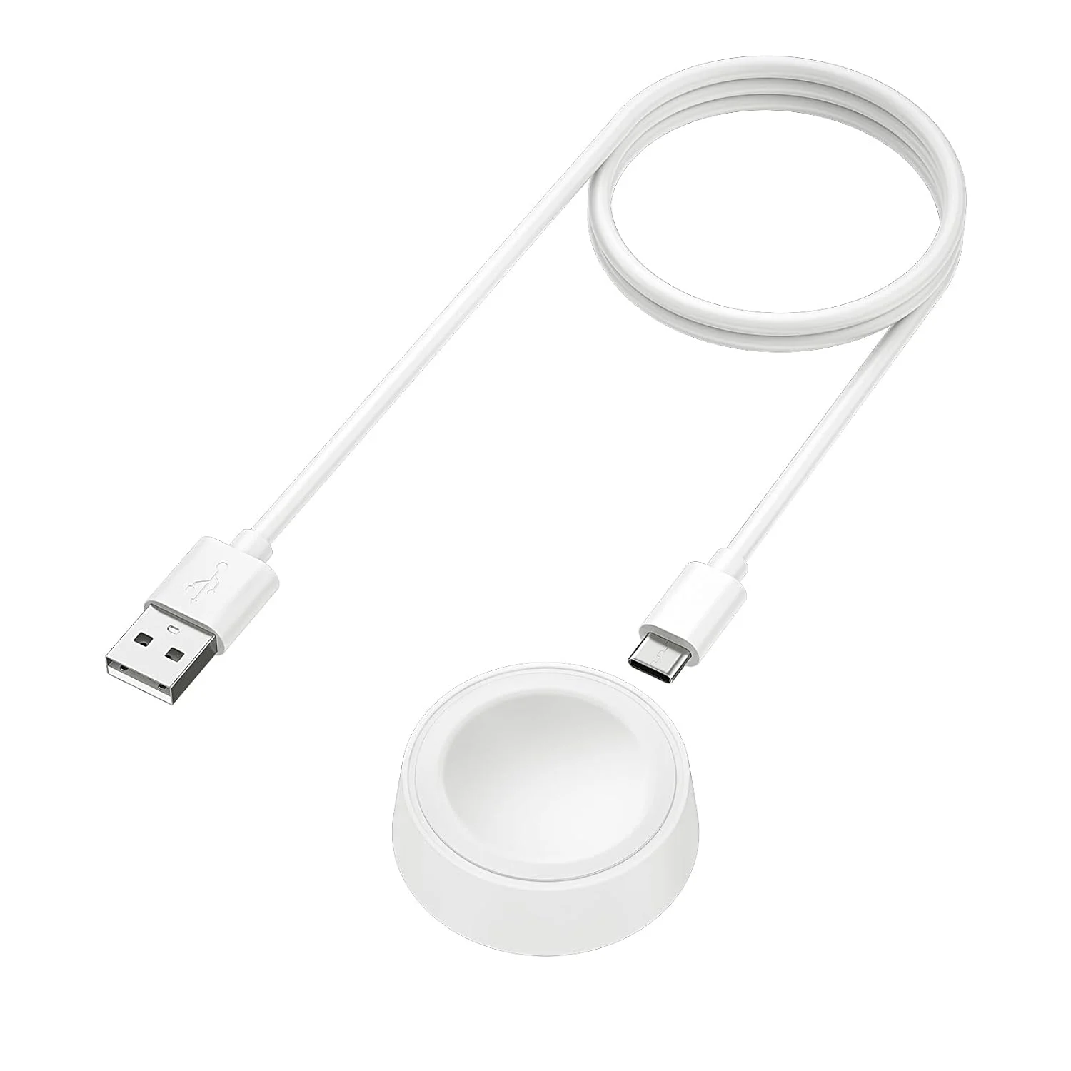 Replacement charger for Samsung Galaxy Watch 7/Ultra/FE/6/6 Classic/5/5 Pro USB Smartwatch Charger Charging Cable Black & White