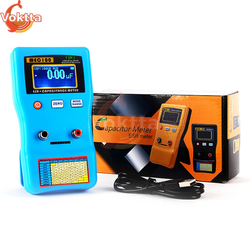 MEC-100 ESR Capacitance Tester Ohm Meter Automatic Range Bridge Capacitance Analyzer Capacitor Resistance Multimeter Tester