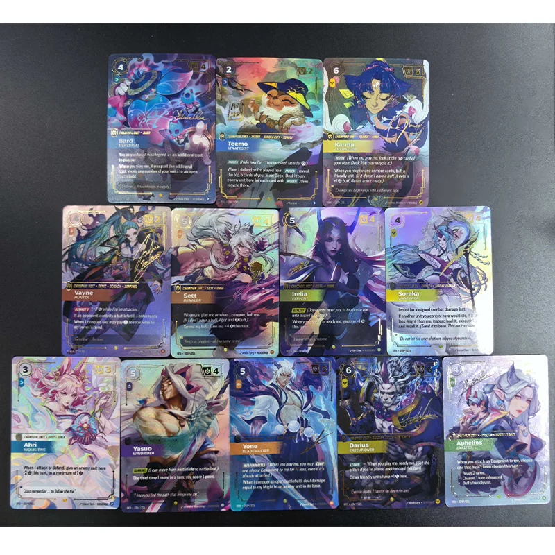 

Коллекционные карточки League of Legends (DIY), английская версия: SFD, Бард, Карма, Сорака, Ирелия, Сетт, Вейн, Ари, Афелиос, Дариус, Ясуо