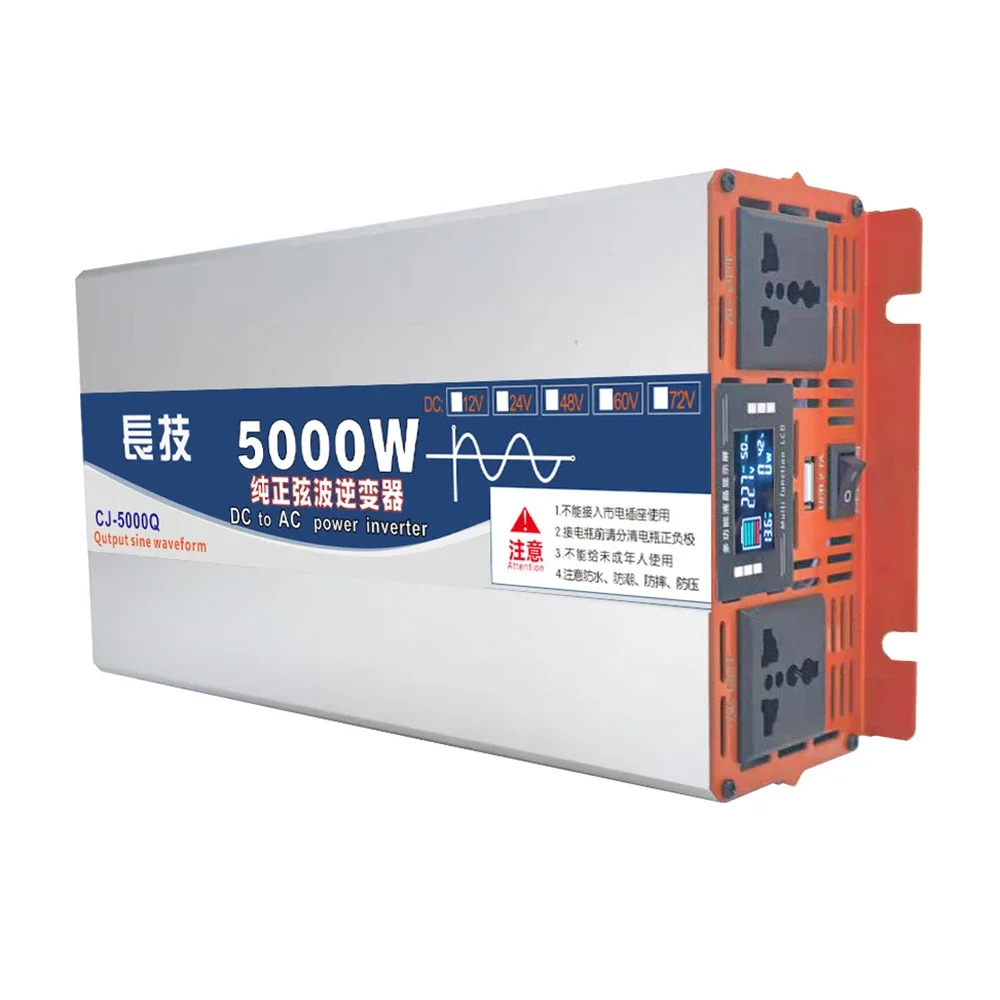 Pure Sine Wave 6500W 3500W 5000W Inverter 12V/24V 48V/60V 60V/72V to 220V Converter Transfer Universal Voltage Charging Adapter