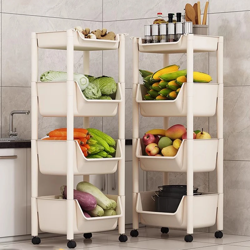 Kitchen Cabinets Trolley Cart Accessories Fruit Basket Trolley Storage Sideboards Mobile Carrinho Auxiliar Kitchen Furniture SQC