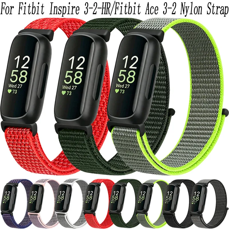 Elastisches Nylon-Geflecht-Armband für Fitbit Inspire 3/2/HR, atmungsaktives Armband-Zubehör für Fitbit Ace 3/2 Ersatz.