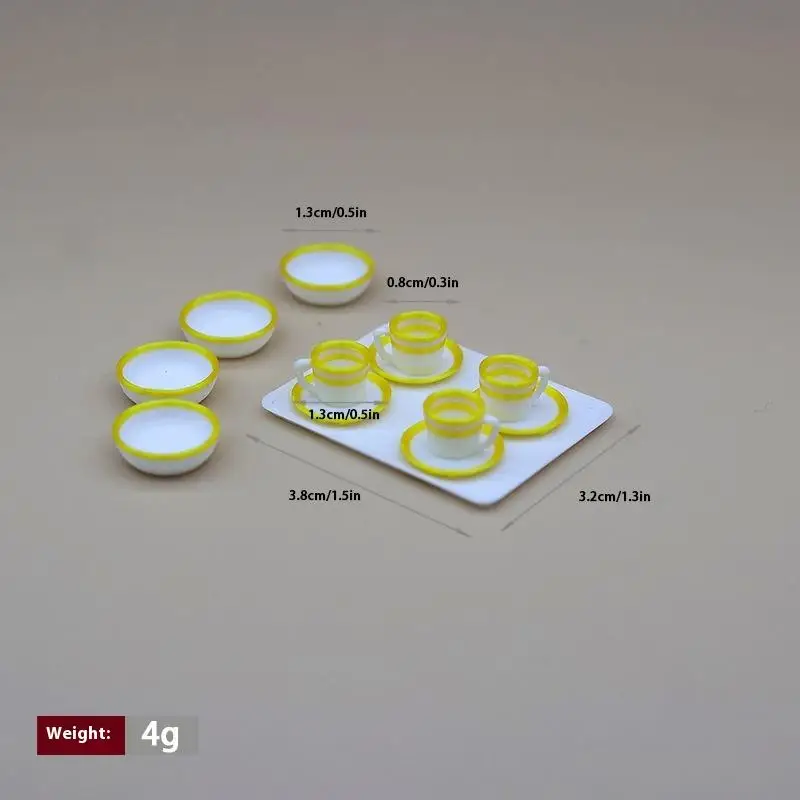 [JN] 13 pièces jouets de cuisine maison de poupée plateaux assiettes tasses poupée simulée Mini plats alimentaires vaisselle Miniature maison de poupée