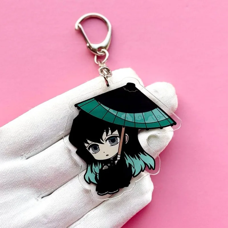 Keychain for Demon Slayer Giyu Nezuko Muichiro Shinobu Cute Acrylic Charm Anime Cartoon DIY  Collection Toy Gifts for Friends view 5
