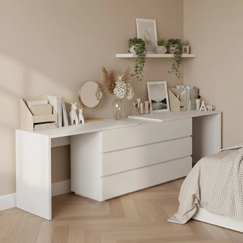 

Dresser, chest and cabinet integrated 2025 popular bedroom table, storage cabinet integrated solid wood ecological cream style m