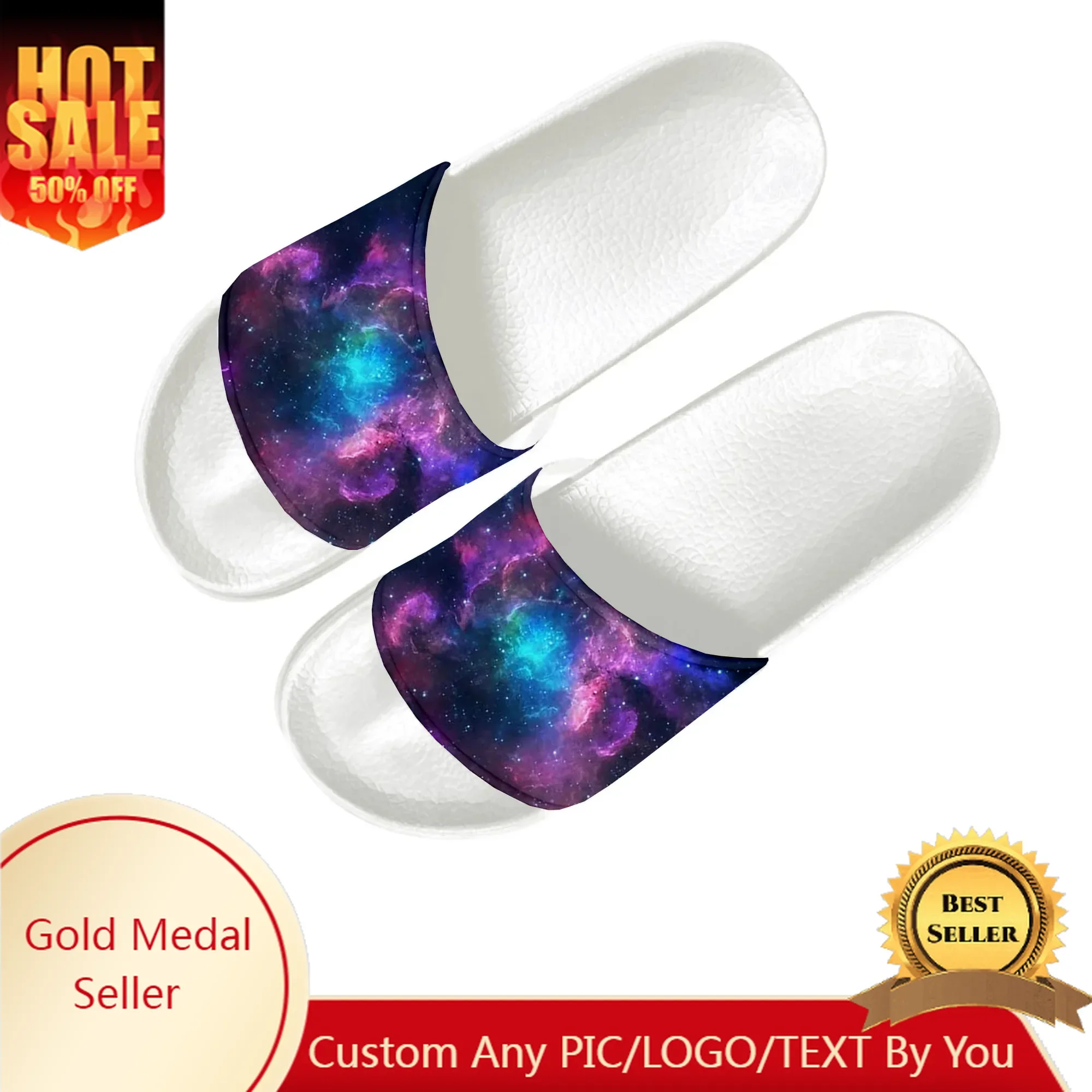 Galaxy Celestial Slippers Home Water Shoes Men Women Teenagers Bathroom Beach Pool Sandals Custom Made Summer Slipper