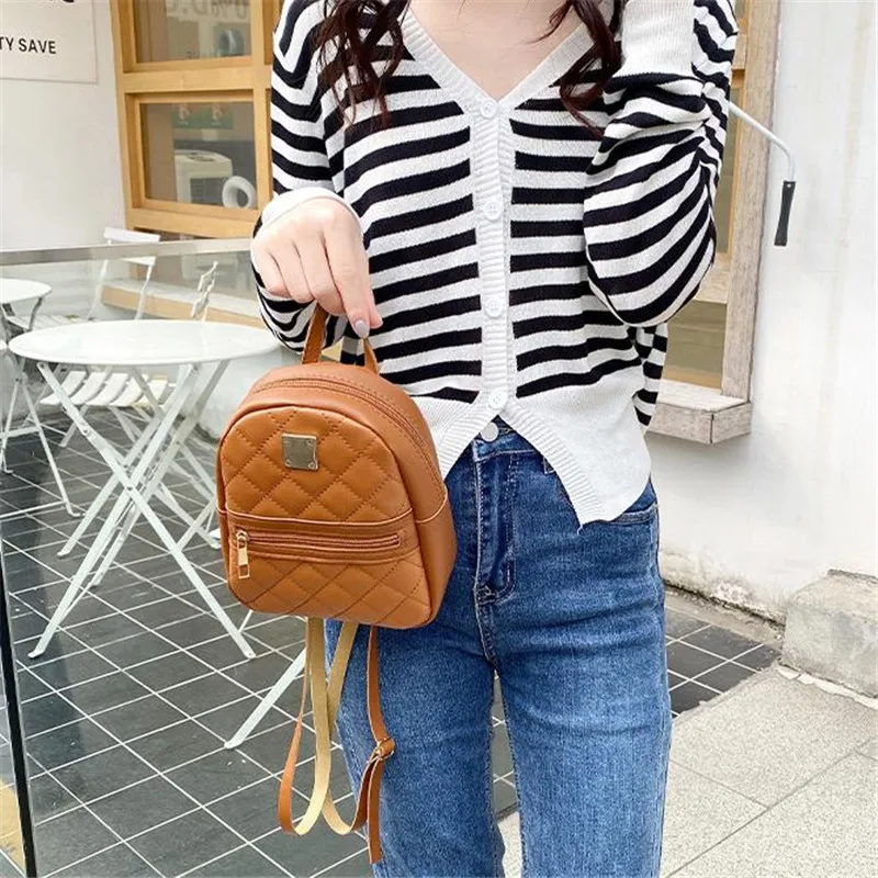 Rucksack für Frauen PU Leder Multifunktions Umhängetasche Damen Telefon Beutel Pack Luxus Marke Schulter Tasche Messenger Taschen – Detail 9
