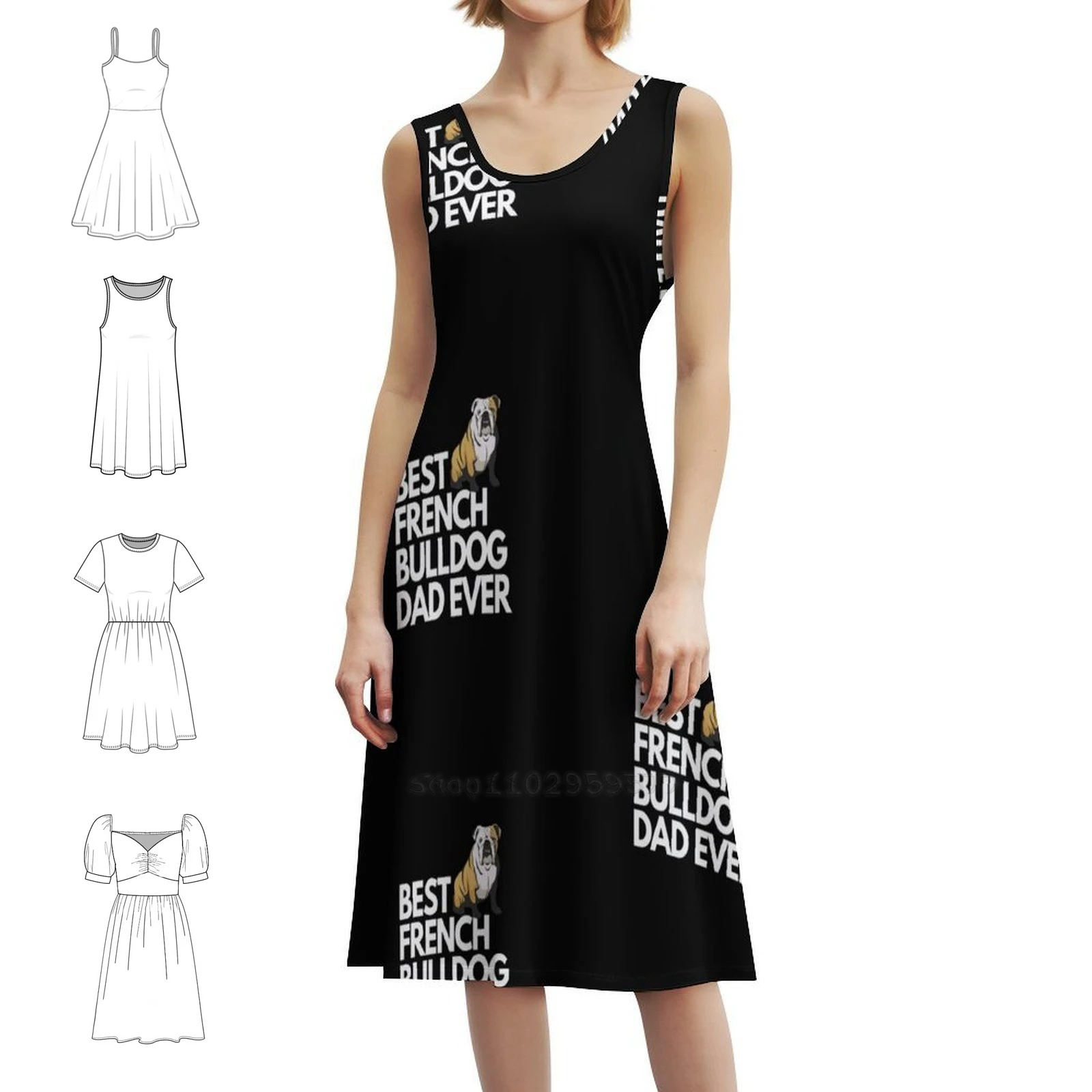 

Лучший французский бульдог Dad Ever Quote Забавное французское шикарное платье в стиле бохо Элегантное модное пляжное свадебное платье Французский бульдог Французский