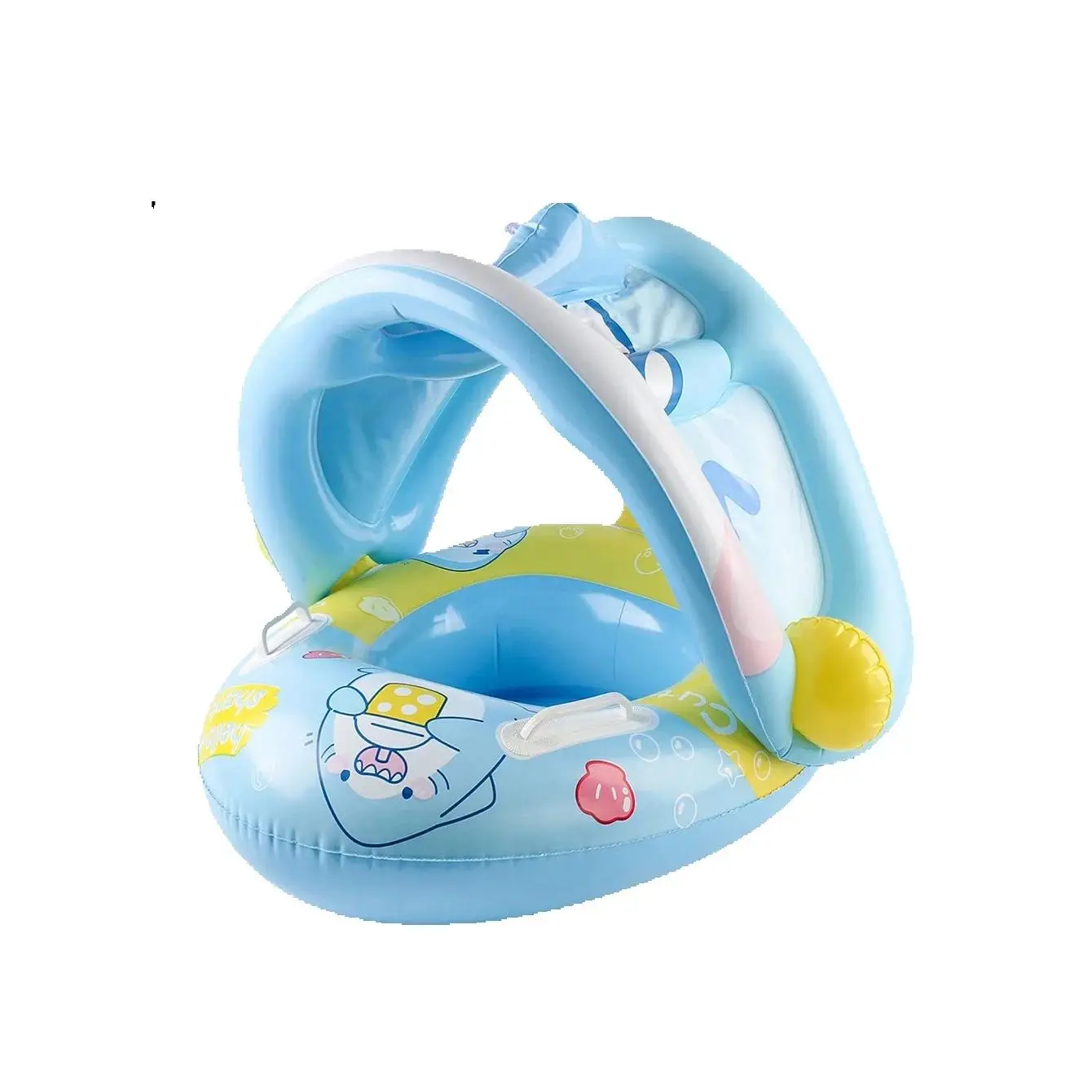 1PC blauw en roze verdikte opblaasbare zitring met onderarmvlotterontwerp, zomerzwembad- en strandfeest essentieel voor kinderen - afbeelding 2