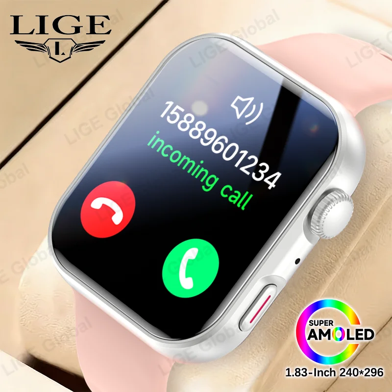 

Смарт-часы LIGE 2026 с динамическим AMOLED-экраном, Bluetooth-звонками, мониторингом уровня кислорода в крови и сна – идеальный подарок на праздник