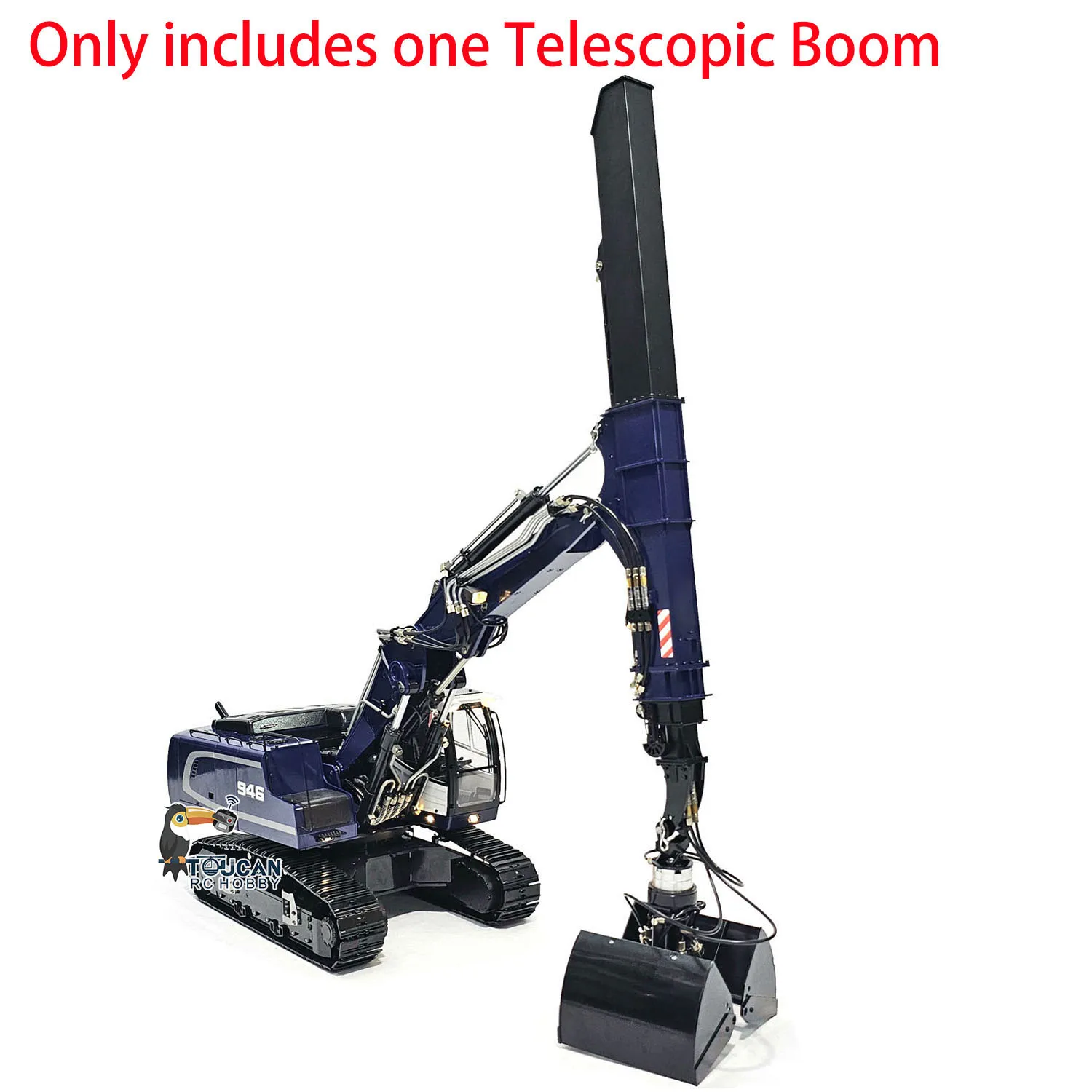 Peça atualizada de metal telescópica boom 1/14 peças sobressalentes para mtm 946 ec380 rc escavadeira hidráulica rádio controle escavadeira caminhão veículo