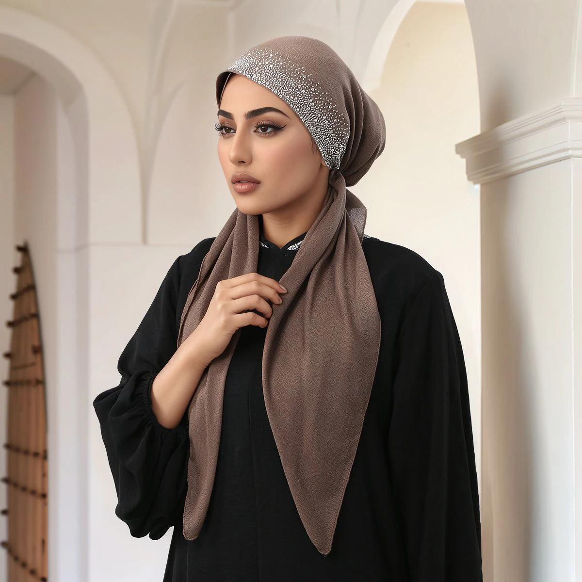أزياء الماس القطن مطاطا عقال كاب للمرأة تمتد شال عادي مسلم الحجاب قبعة سيدة وشاح فوري عمامة الإسلامية