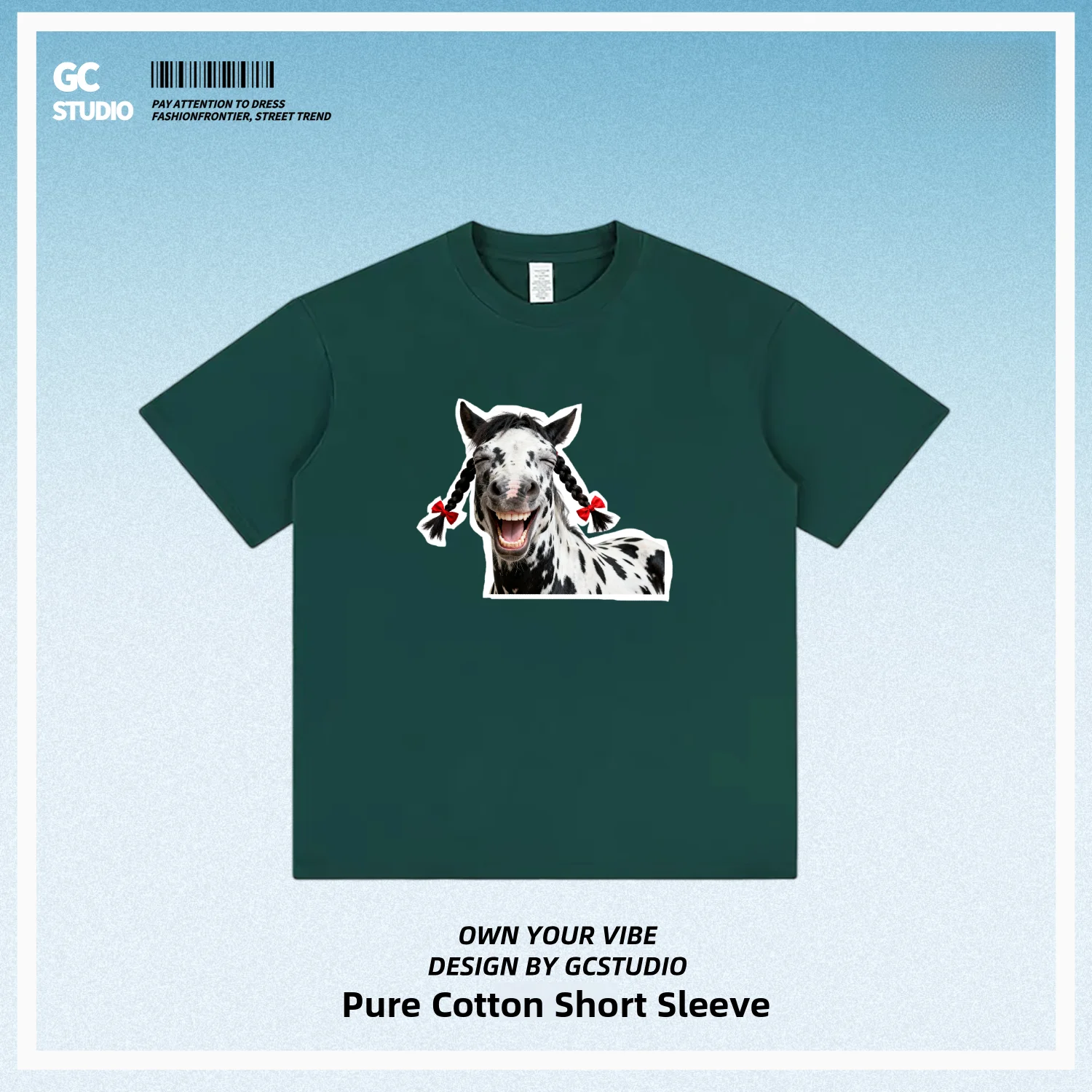 Creative Print Cotton Short Sleeve T-Shirt Unisex Loose Fit Commute Wear New Year Funny Joke Image  Year Pure Cotton