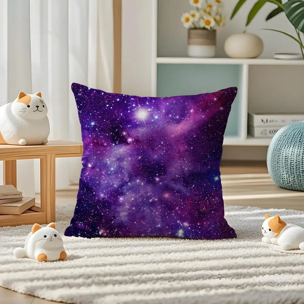 Space Starry Sky Cushion Cover Pillow Case Plush Fabric Soft Double Sided Print Home Sofa High Quality Cushion