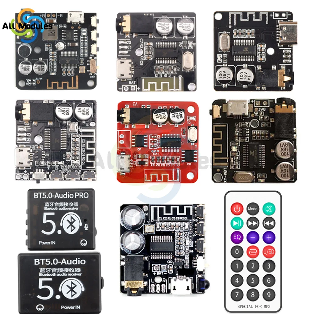 DIY Bluetooth Audio Receiver Board Bluetooth 5.0 MP3 Lossless Car Audio Decoder Board Wireless Stereo Music Module VHM-314