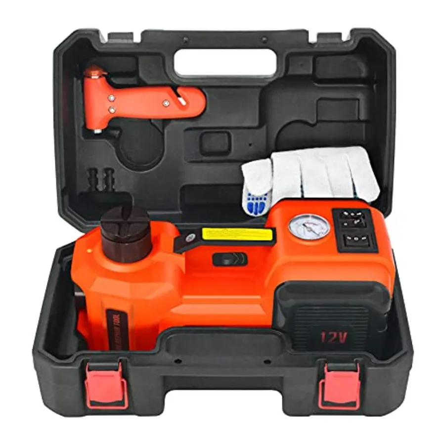 

Electric Car Jack 5Ton 12V Kit Hydraulic Lifting Range: 6.1~17.7 inch with Inflator Electric Jack for Car SUV Sedan MPV Change