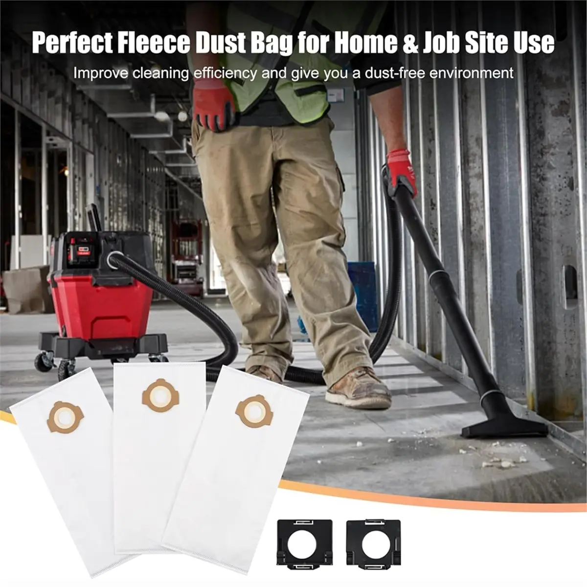 #82U Dust Bag and Holder,For Milwaukee Vacuum Bags,(Non-woven fabric)