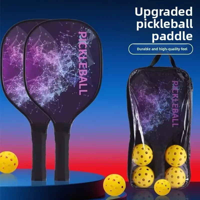 

Pickleball Rackets Set Pickleball Paddle Set of 2 Rackets & 4 Pickleballs Balls Beach Tennis Pickleball Racquet Lightweight