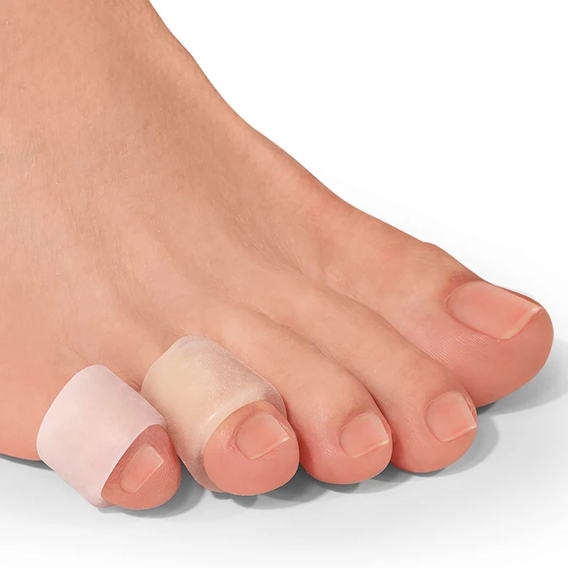 

4Pcs=2pair Silicone Gel Foot Finger Little Toe Tube Corns Blisters Bunion Corrector Pain Relief Pinkie Protector Sleeve