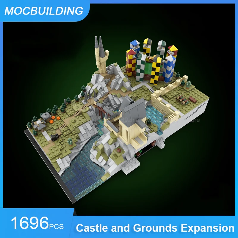 

MOC Building Blocks Castle and Grounds Expansion DIY Assemble Bricks Transportation Model Creative Collection Toys Gifts 1696PCS
