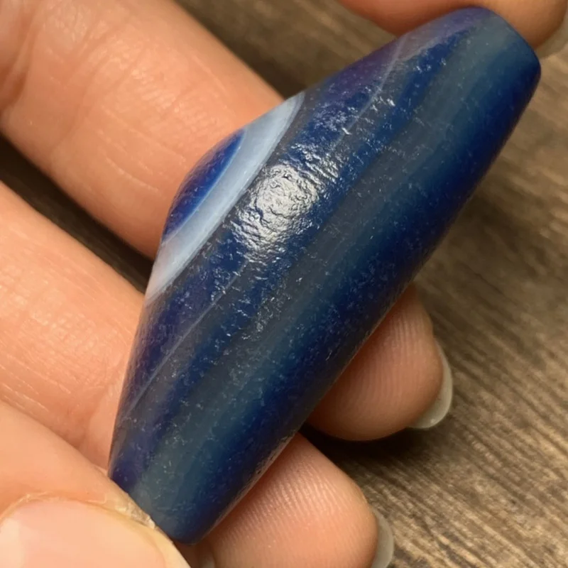 Boutique Old Agate Blue Agate High-Oil Pulp Ox Horn Sky Eye Tibet Beads Retro Chinese Style Pendant Accessories